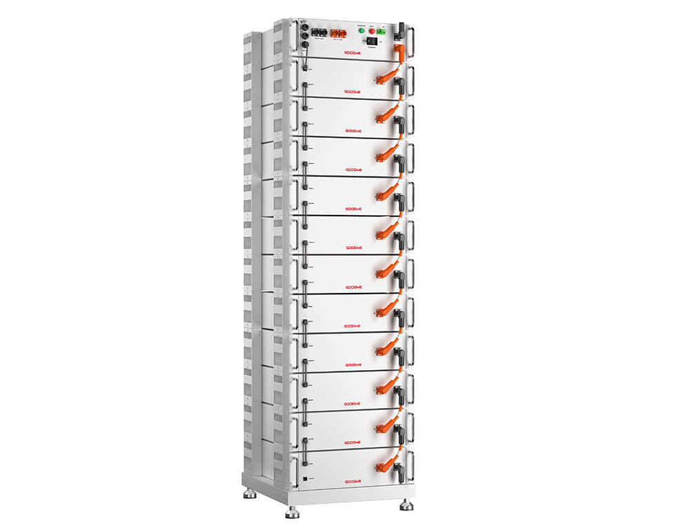 Pin GoodWe GW51.2-BAT-I-G10 – mặt trước tháp pin dạng rack
